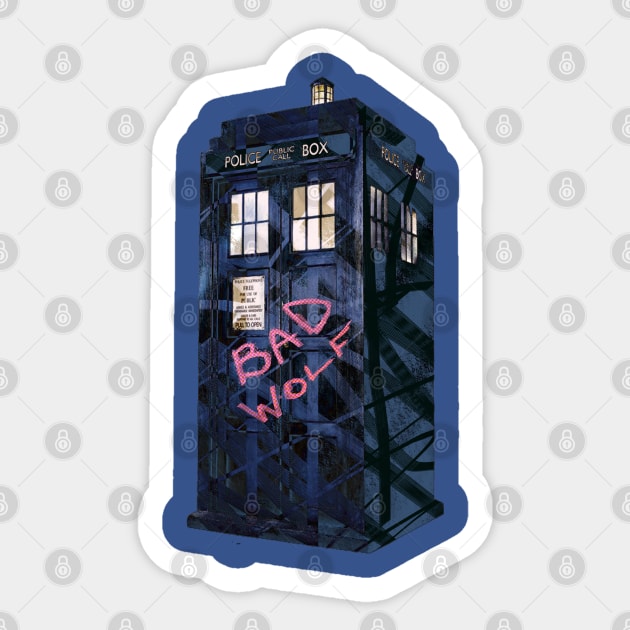 Doctor Who Bad Wolf Tardis Sticker by notthatparker